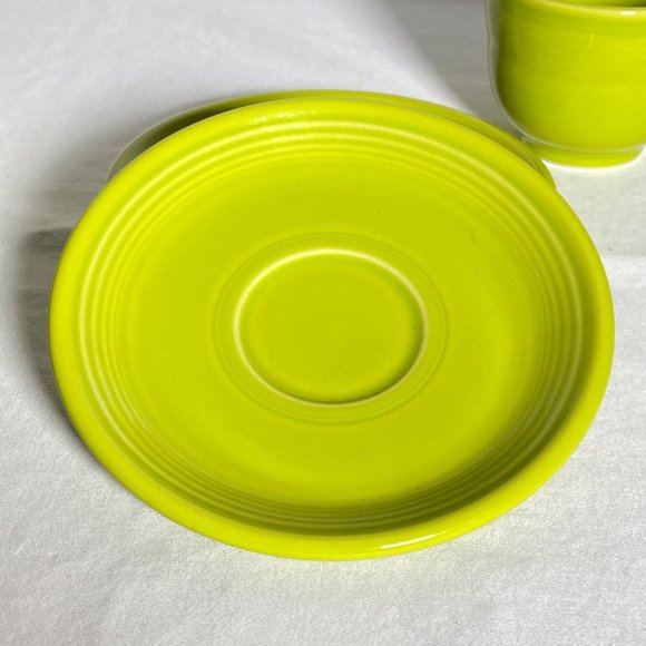 Fiesta Flat Cup & Saucer Set Of Two 2 Lemongrass by HOMER LAUGHLIN USA - Picture 4 of 12